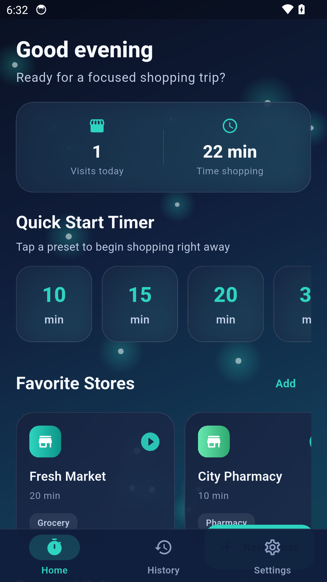 Shopping Time Keeper dashboard alternative